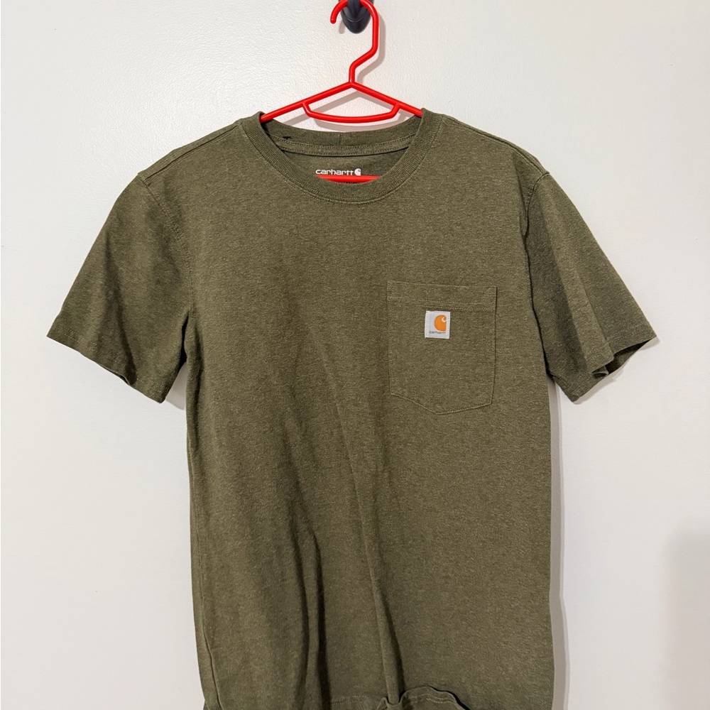 Carhartt Army Green Short Sleeve Tee with Pocket
